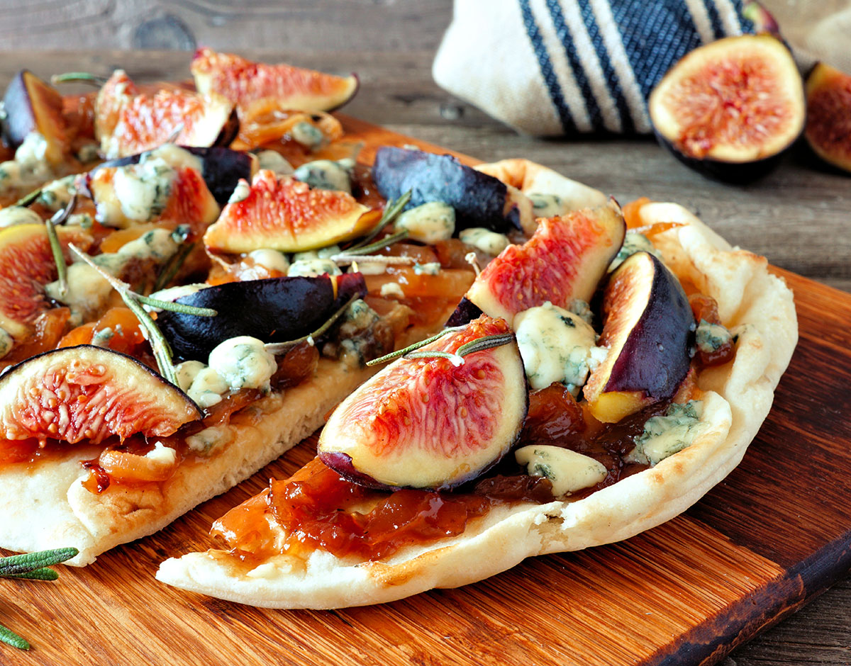 Fig, Caramelized Onion and Blue Cheese Flatbreads