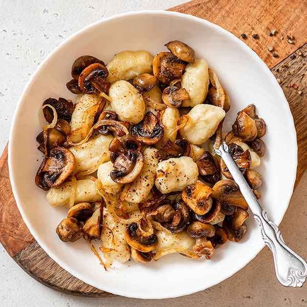 Gnocchi with Mushrooms and Caramelized Onion